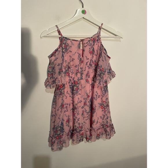 Pink & Violet Girls Dress Spring Summer Easter 7/8 pink & flowers - Picture 5 of 5